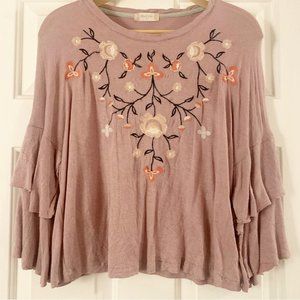 Altar'd State Tops | Pink Embroidered Top